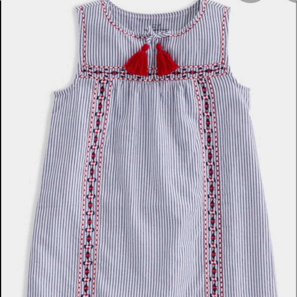 Vineyard vine Girls' Stripe Embroidered Dress 8